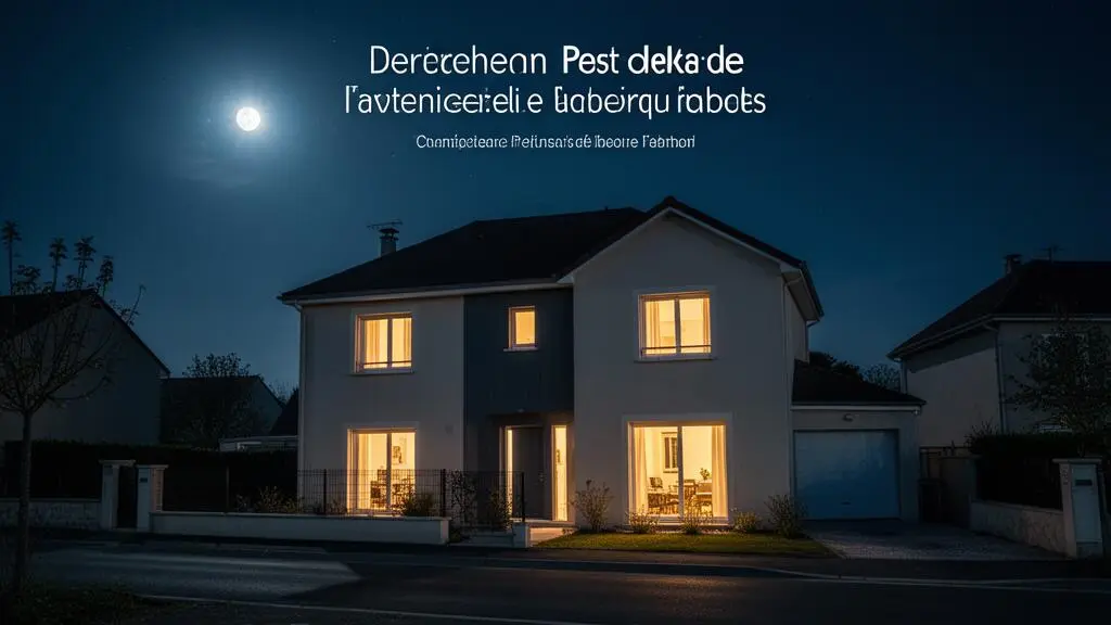 Maison de nuit avec fenêtres éclairées symbolisant la programmation des équipements électriques pendant les heures creuses